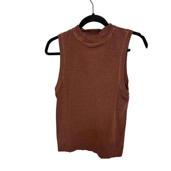 Anthropologie Tops - Anthropologie Womens Brown Red Jia Seamed Mock Neck Tank Top Sleeveless Small